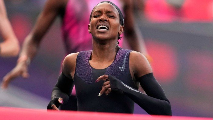 Nike shares surge 10% on signs turnaround is paying off Faith Kipyegon, who wears Nike, approaches the finish line in her attempt to become the first woman to run a mile in under four minutes, at Stade Charlety in Paris on June 26 2025