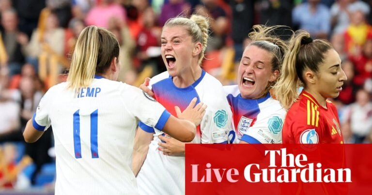 England v Spain: Women’s Euro 2025 final goes to extra time – live | Women’s Euro 2025