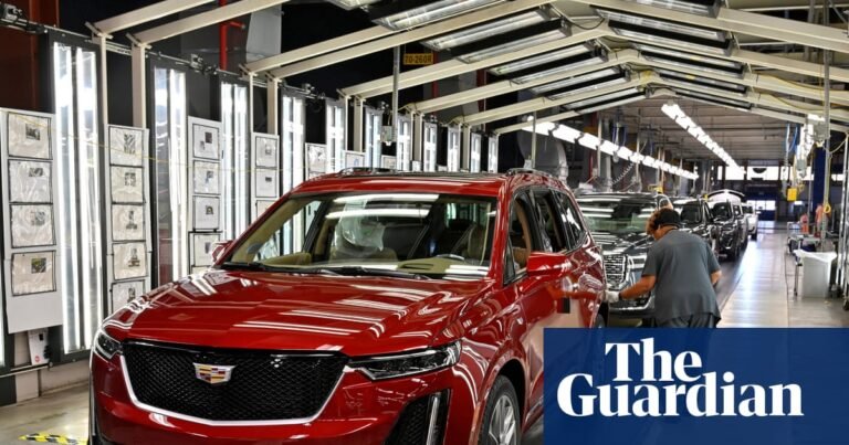 GM says Trump tariffs knocked $1.1bn off its operating income last quarter | General Motors GM says Trump tariffs knocked $1.1bn off its operating income last quarter | General Motors