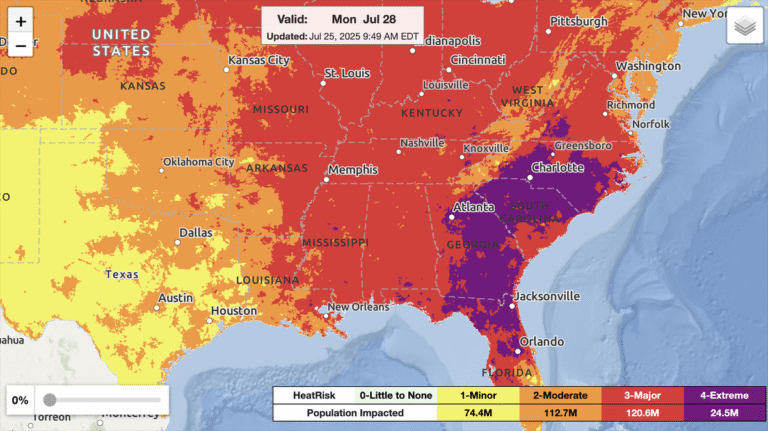 Heat Dome Temperatures May Break Records in Eastern U.S.
