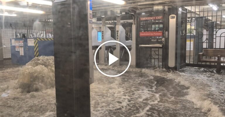 Subway Floods as Storms Lash New York and Suburbs