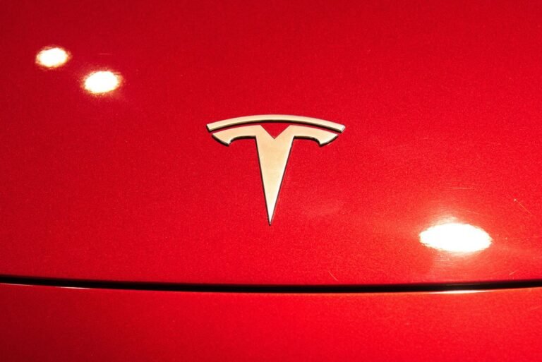 Tesla wants to bring robotaxis to San Francisco. Here’s what’s standing in the way. A Tesla logo seen on a Tesla Model 3 car.