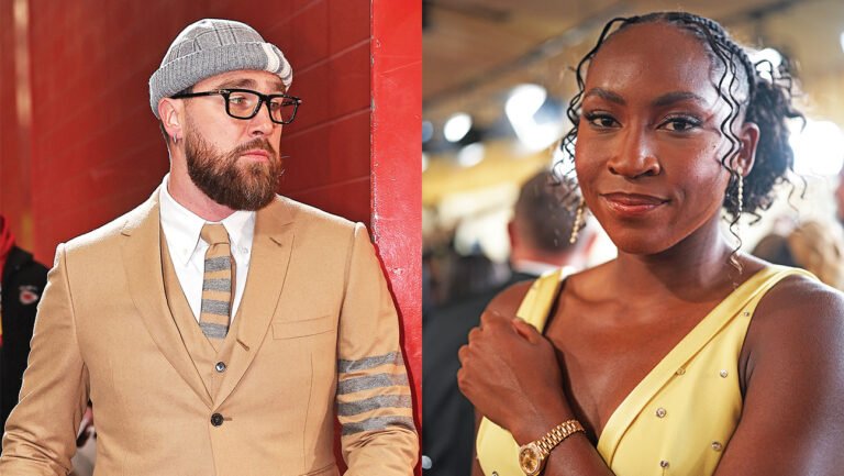 How Sports Stars Became the New Fashion Stars Left: Travis Kelce of the Chiefs came to the AFC Championship Game against the Buffalo Bills at Arrowhead Stadium in January decked out in Thom Browne. Right: Coco Gauff wore a Rolex to this year’s Oscars.
