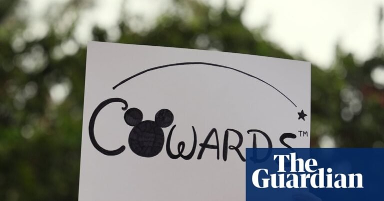 Hundreds protest outside Disney HQ over ‘un-American’ Kimmel suspension | Los Angeles