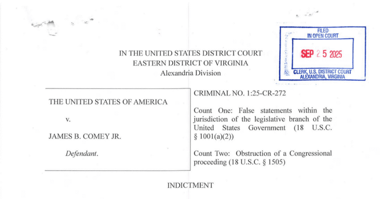 Read the Indictment of James Comey