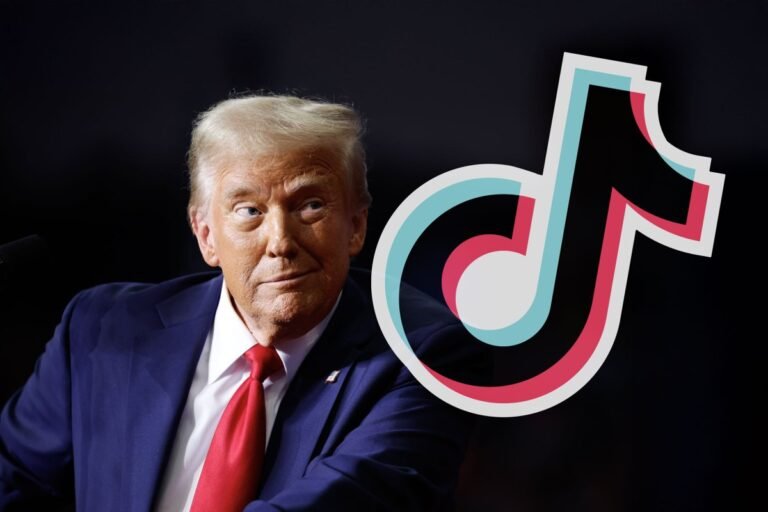 Trump signs executive order to facilitate TikTok deal Trump and TikTok logo