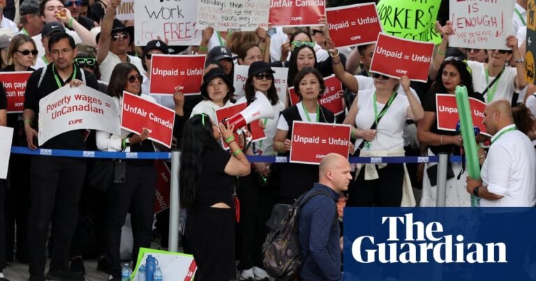 US flight attendants push to be paid when planes aren’t in the air: ‘Most of our passengers have no idea’ | US news