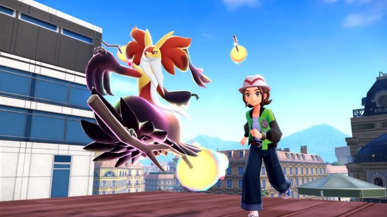 Running on rooftops with a Pokemon in Pokemon Legends Z-A