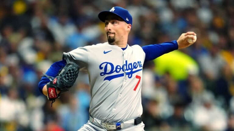 Snell joins elite company as Dodgers edge Brewers to open NLCS