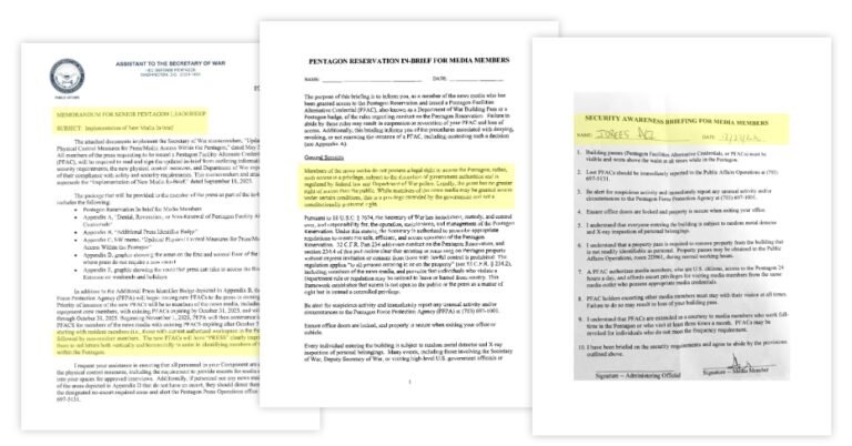 What Do the New Pentagon Press Reporting Rules Say?