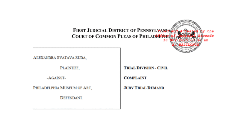 Fired Director of Philadelphia Art Museum’s Complaint Against the Institution