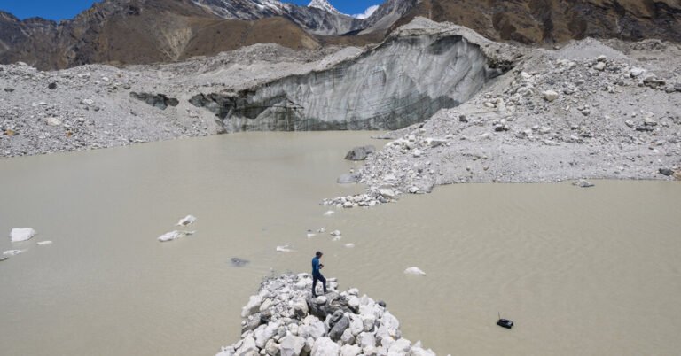 Melting Glaciers in the Himalayas Feed Lakes That Threaten Towns Below