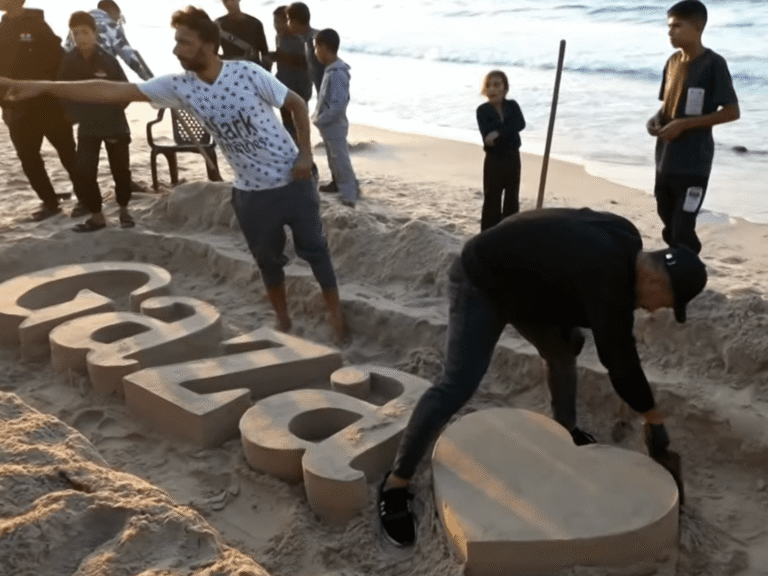 Palestinian sculptors create art on Gaza beach sand to escape Israel’s war | Israel-Palestine conflict News