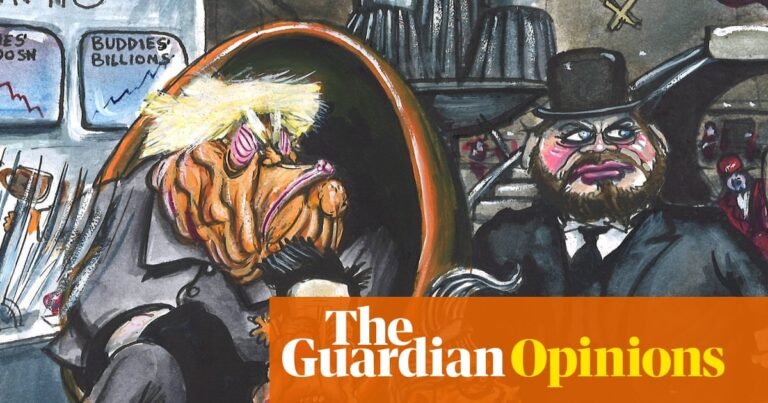2025: a year in political cartoons – from a Bond-villain Trump to a toppled prince | Martin Rowson, Ella Baron, Nicola Jennings and Ben Jennings