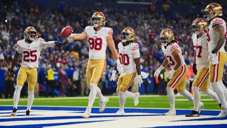 Brock Purdy and Christian McCaffrey have big night against Colts Brock Purdy and Christian McCaffrey have big night against Colts