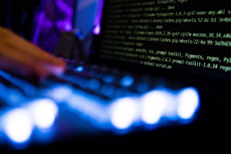 code on computer screen