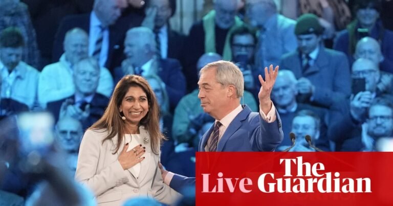 Labour says Farage ‘stuffing his party full of failed Tories’ after Suella Braverman joins Reform – UK politics live | Politics