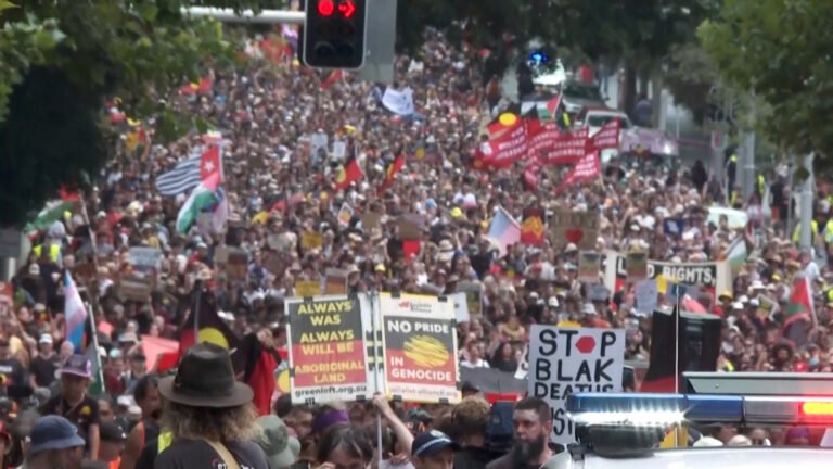 Video: Thousands of protesters march on Australia’s ‘Invasion Day’ | Indigenous Rights