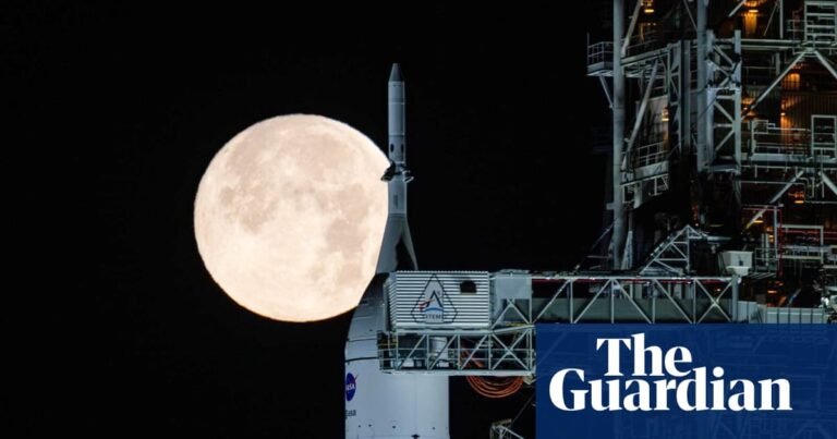 Nasa delays moon rocket launch by a month after fuel leaks during test | Nasa Nasa delays moon rocket launch by a month after fuel leaks during test | Nasa