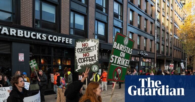 Striking Starbucks workers urge customers to delete coffee chain’s app | Starbucks