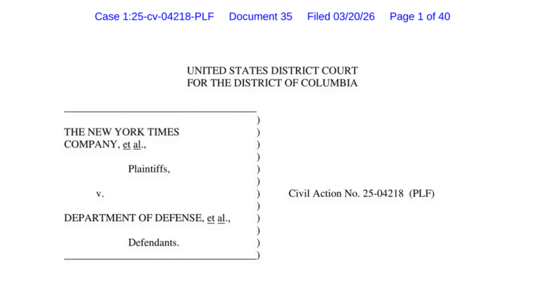 Read the Ruling in The Times’s Lawsuit Against the Pentagon Read the Ruling in The Times’s Lawsuit Against the Pentagon