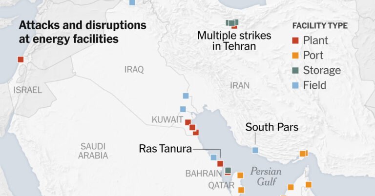Where Oil and Gas Sites Have Been Attacked During Iran War Where Oil and Gas Sites Have Been Attacked During Iran War