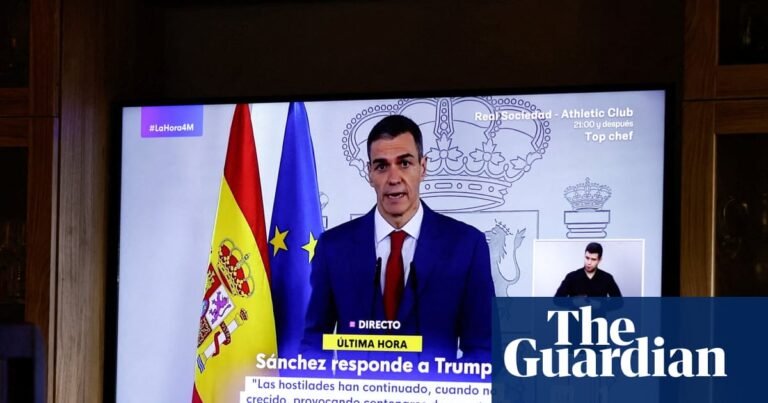 ‘No to war’: Sánchez doubles down after Trump threat to cut off trade with Spain | US-Israel war on Iran