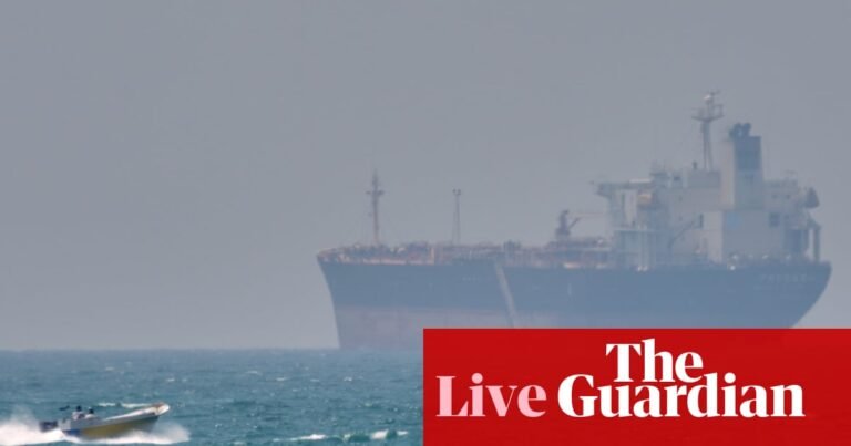 European stock markets fall and oil and gas prices jump 5% as strait of Hormuz ‘chaos’ worries investors – business live | Business
