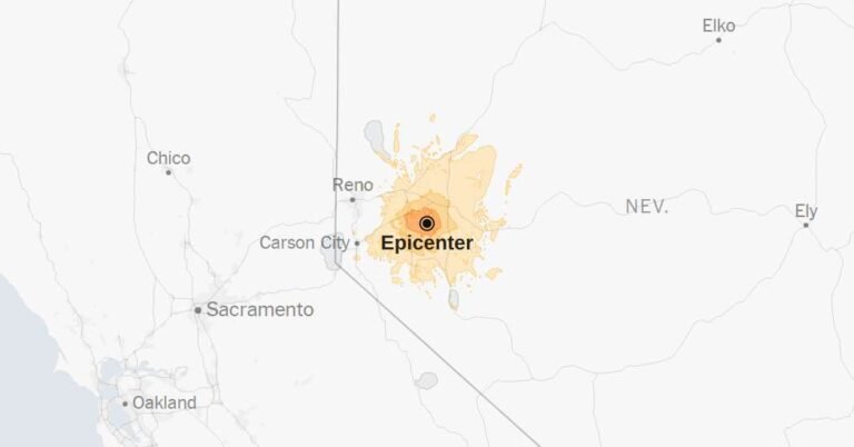 Map: 5.7-Magnitude Earthquake Shakes Nevada Map: 5.7-Magnitude Earthquake Shakes Nevada