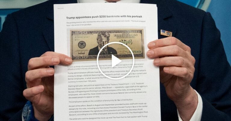 Trump Administration Shows Off $250 Bill Featuring Trump
