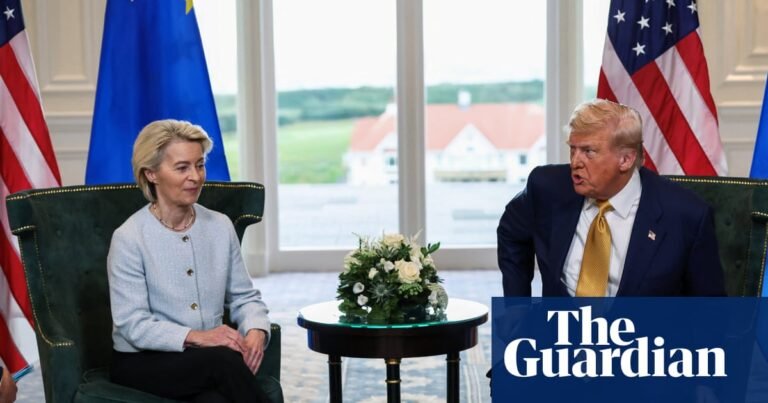 Trump walks back threat to rip up part of EU trade deal but tells bloc to ratify by 4 July | Trump tariffs Trump walks back threat to rip up part of EU trade deal but tells bloc to ratify by 4 July | Trump tariffs